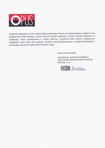 kurs rodo referencje OPUS